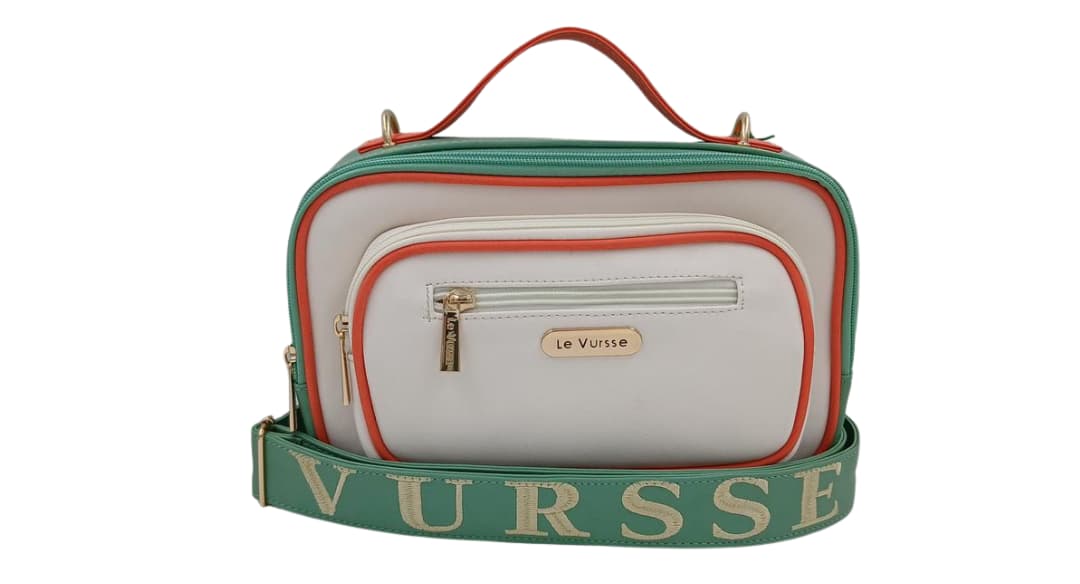 BOLSO PISTACHO CON NARANJA MONACO