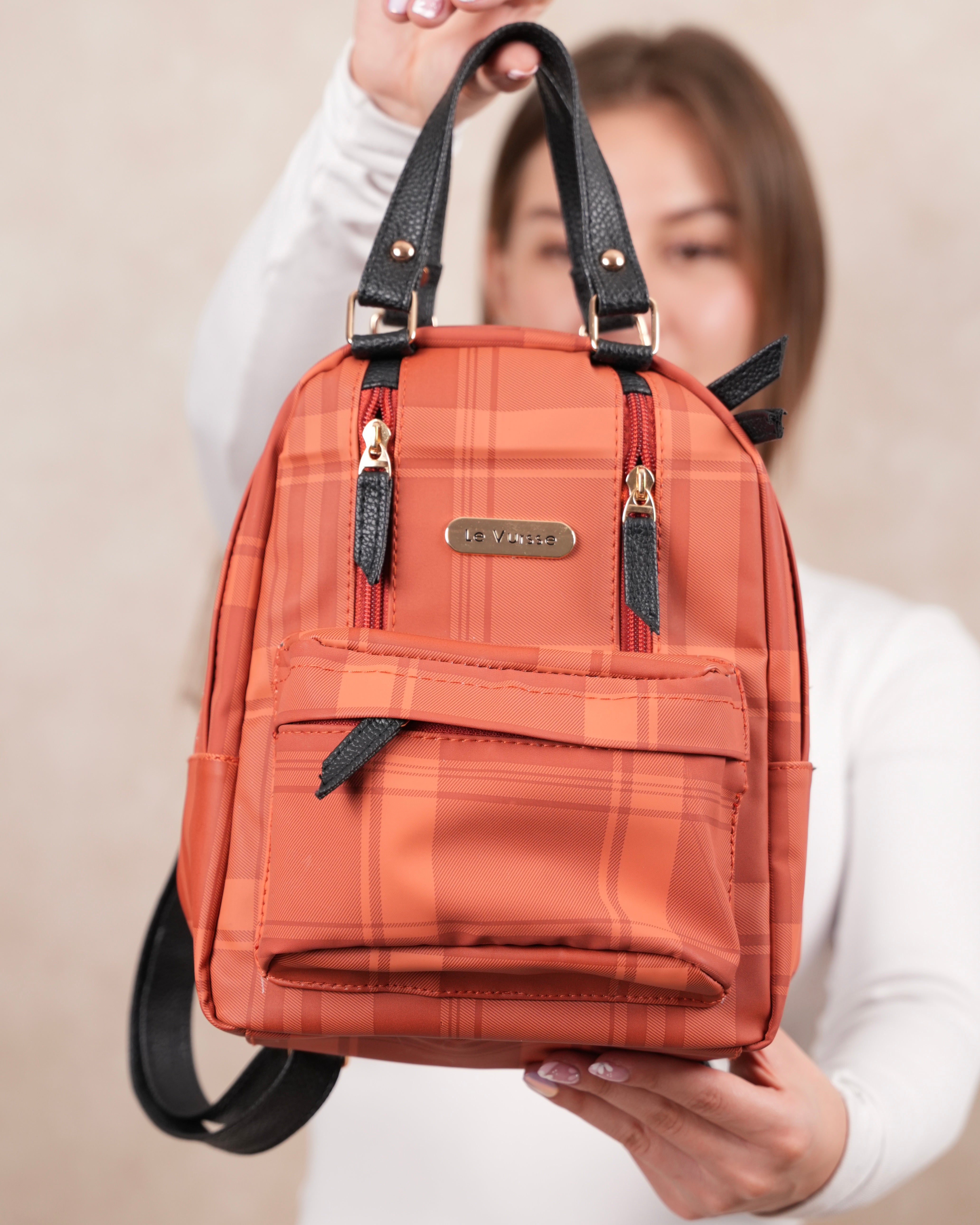 Morral para mujer escoces terracota soled vursse