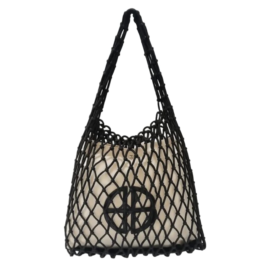 BOLSO NEGRO TEJIDO 1225  con funda interna