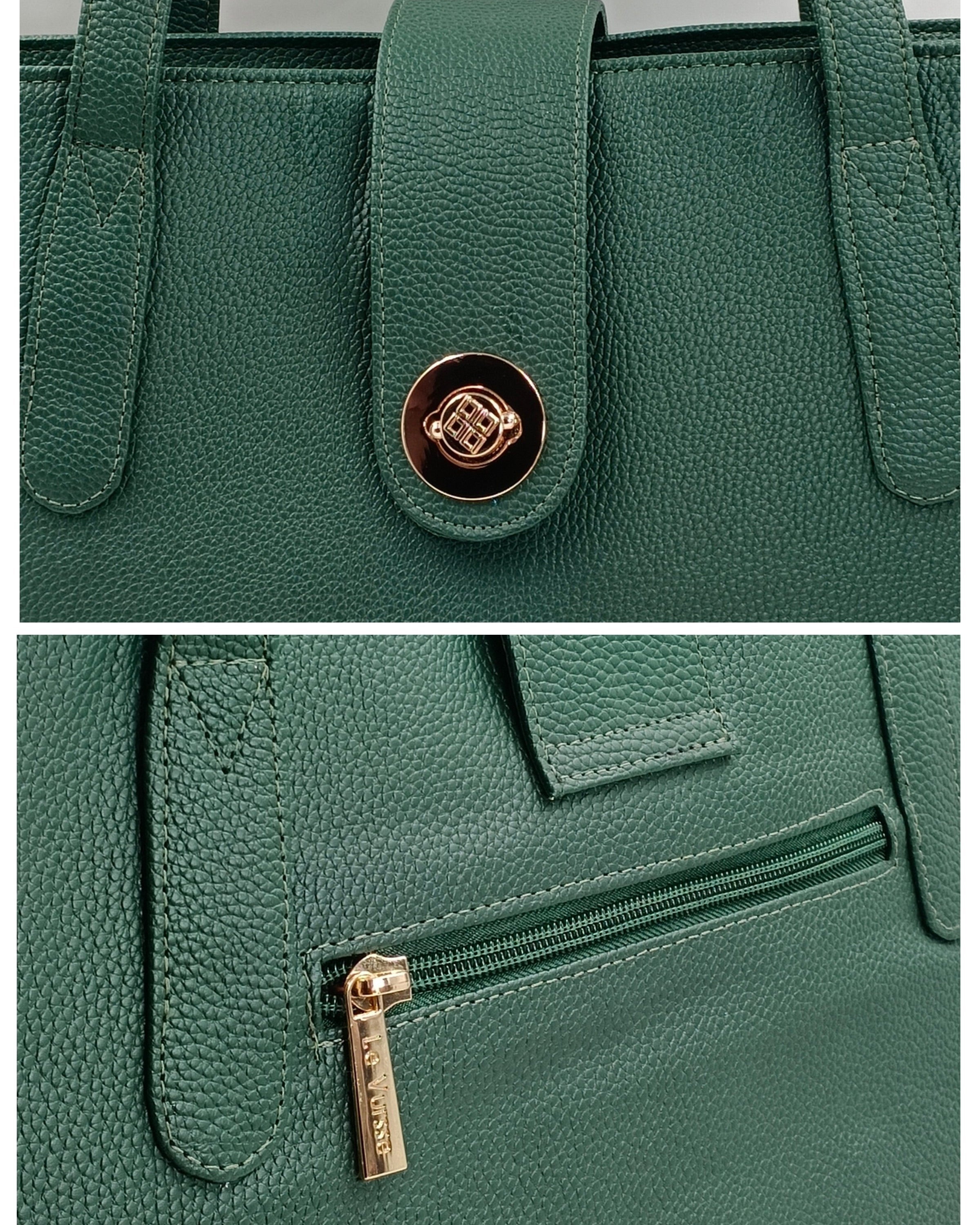 Bolso Eje verde pino mujer vursse detalle
