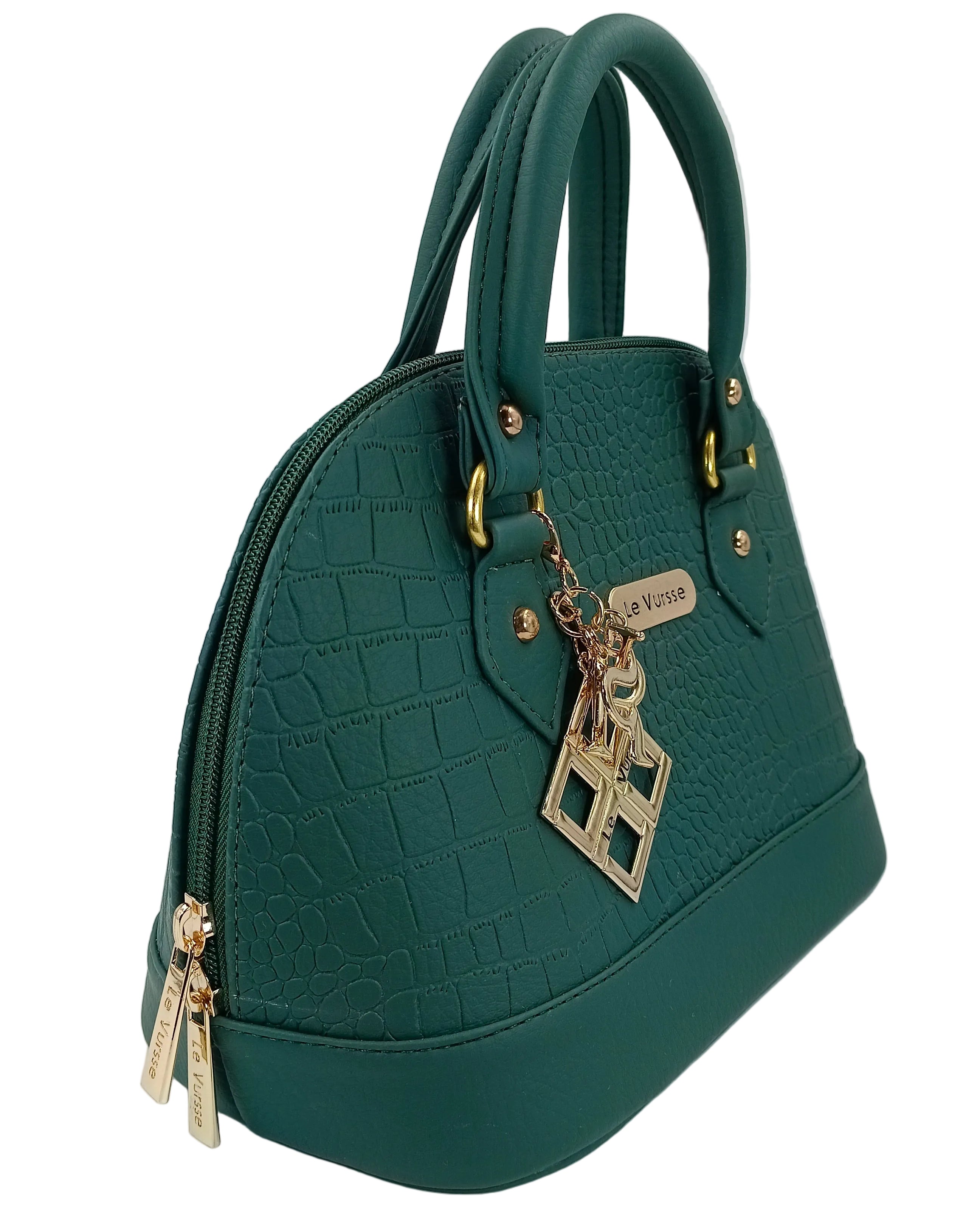 Bolso Liz verde pino vursse mujer detalles