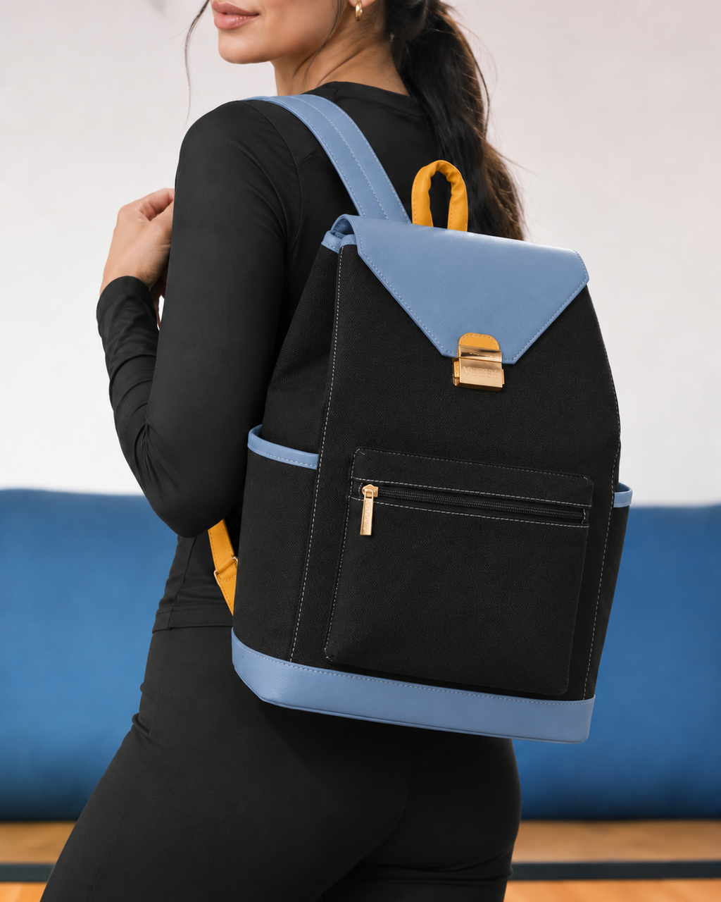 MALETA - NEGRO Y AZUL
