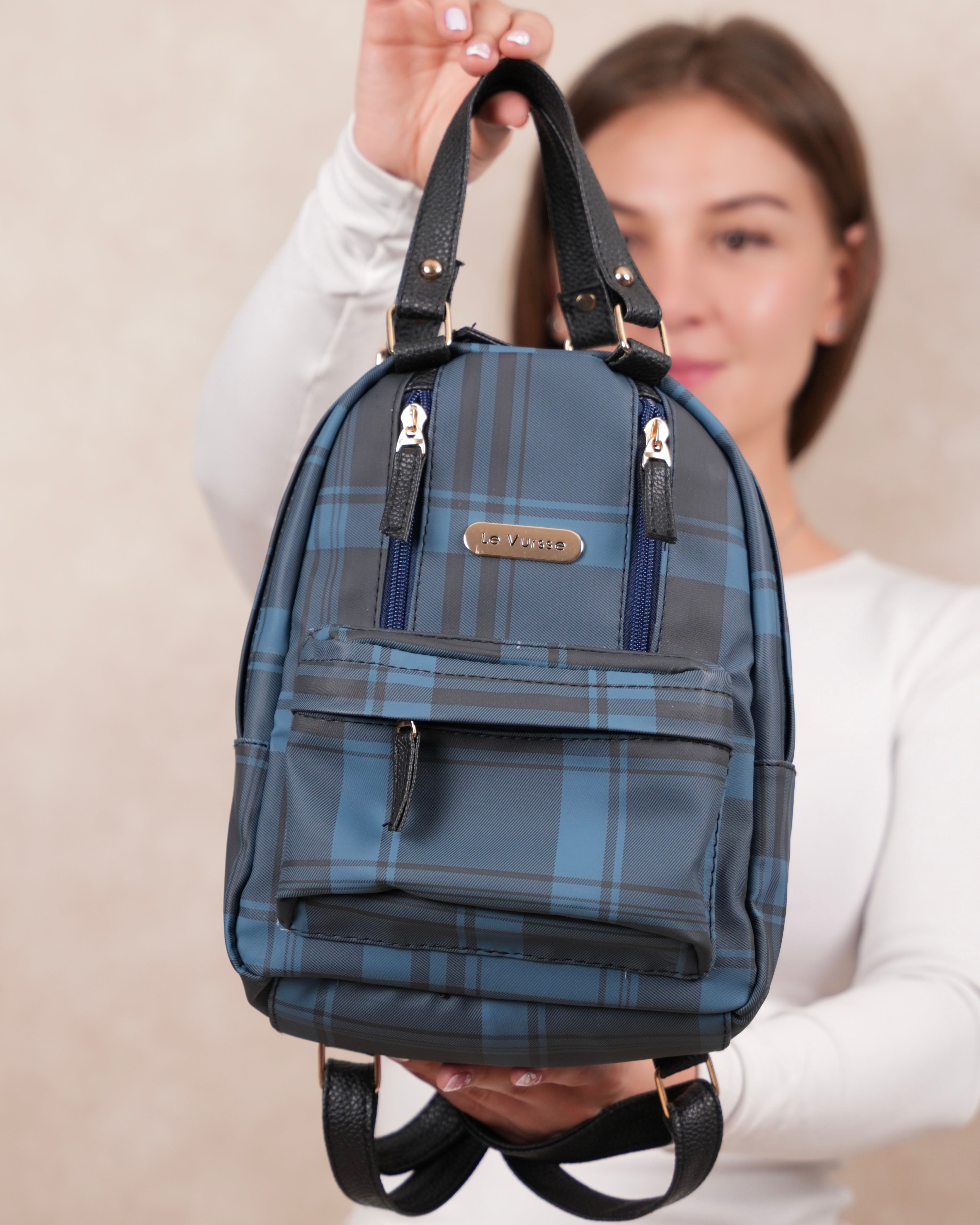 Morral para mujer escoces azul oscuro soled vursse